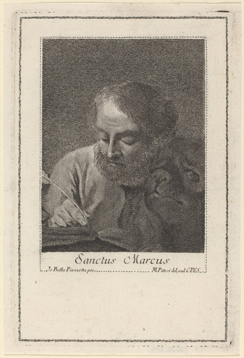 Saint Mark by Marco Alvise Pitteri after Giovanni Battista Piazzetta (Italian, 1702 - 1786), 16X12"(A3)Poster Print