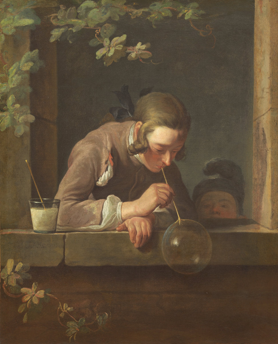 Soap Bubbles by Jean Siméon Chardin (French, 1699 - 1779), 16X12"(A3)Poster Print