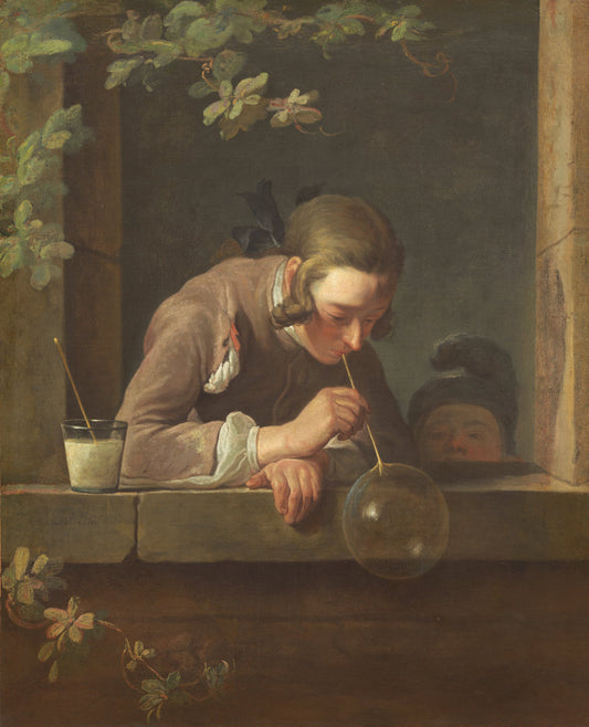 Soap Bubbles by Jean Siméon Chardin (French, 1699 - 1779), 16X12"(A3)Poster Print