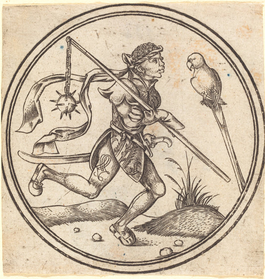 The Jack of Parrots by Master PW of Cologne (German, active c. 1490/1510), 16X12"(A3)Poster Print