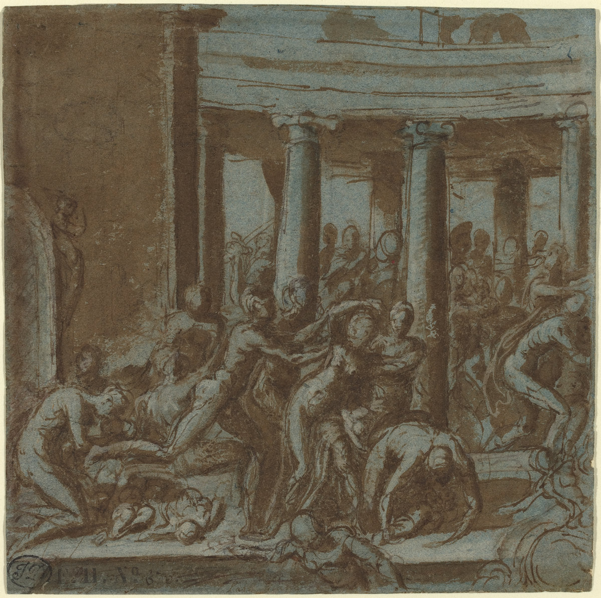 Massacre of the Innocents [recto] by Jacopo Zanguidi, called Bertoia (Parmese, 1544 - 1573/1574), 16X12"(A3)Poster Print