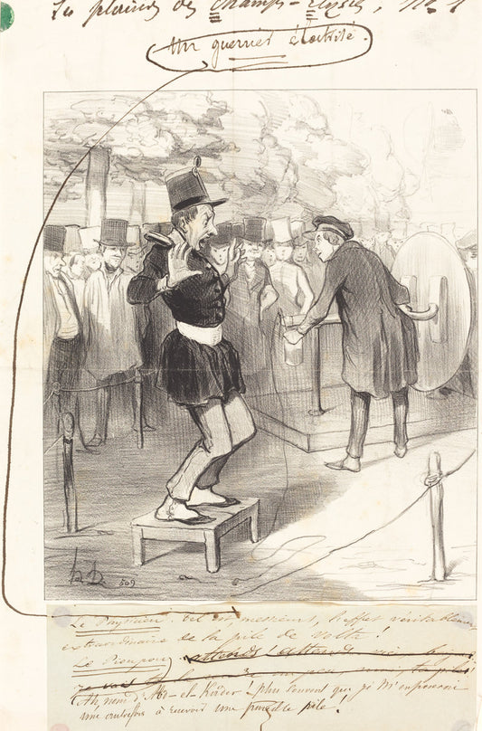 Une Guerrier électrisé by Honoré Daumier (French, 1808 - 1879), 16X12"(A3)Poster Print