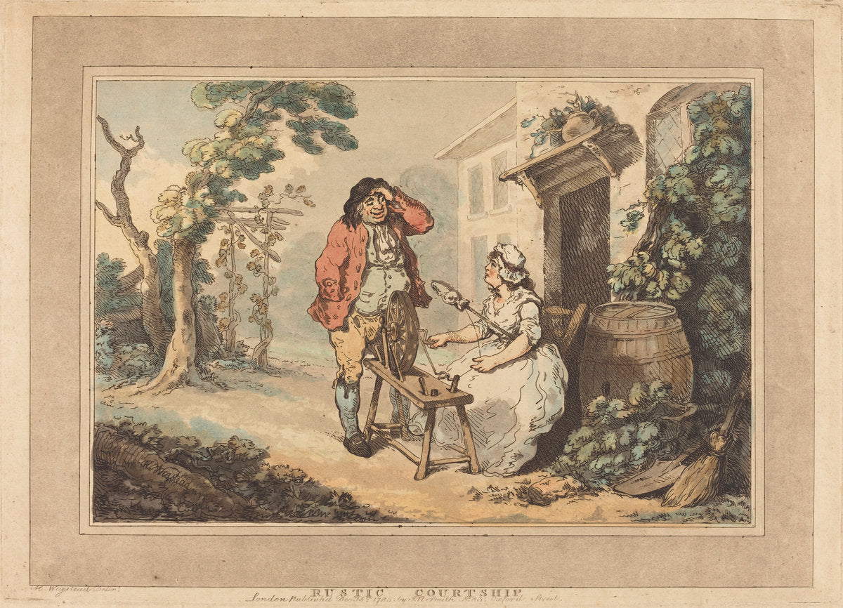 Rustic Courtship by Thomas Rowlandson (British, 1756 - 1827), 16X12"(A3)Poster Print