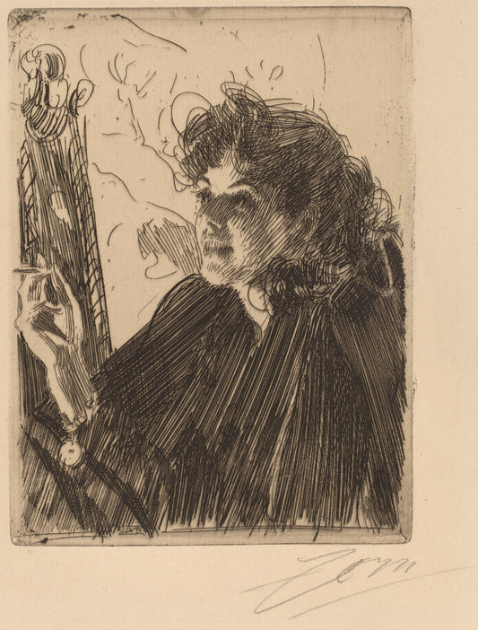 Girl with Cigarette by Anders Zorn (Swedish, 1860 - 1920), 16X12"(A3)Poster Print