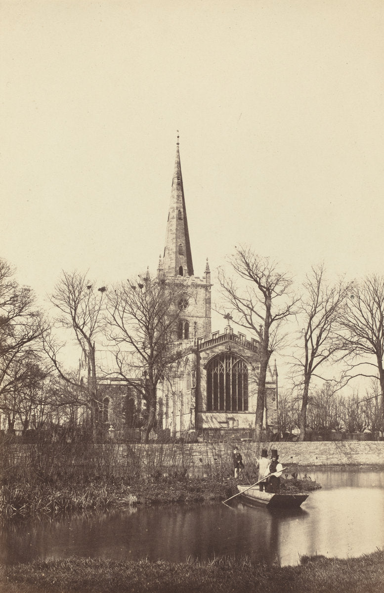 Church from a River Bank by Attributed to Philip Henry Dellamotte (British, 1821 - 1889), 16X12"(A3)Poster Print