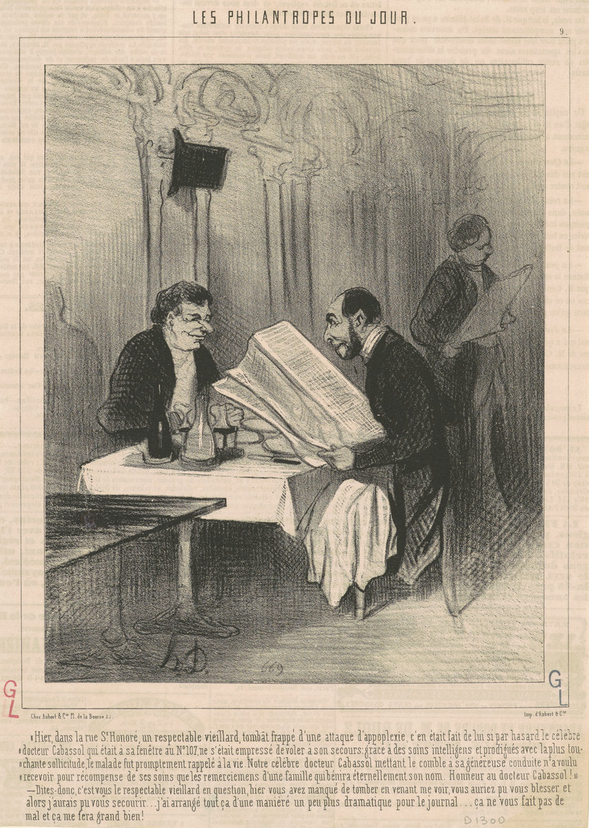 Hier dans la rue Saint-Honoré ... unviellard by Honoré Daumier (French, 1808 - 1879), 16X12"(A3)Poster Print