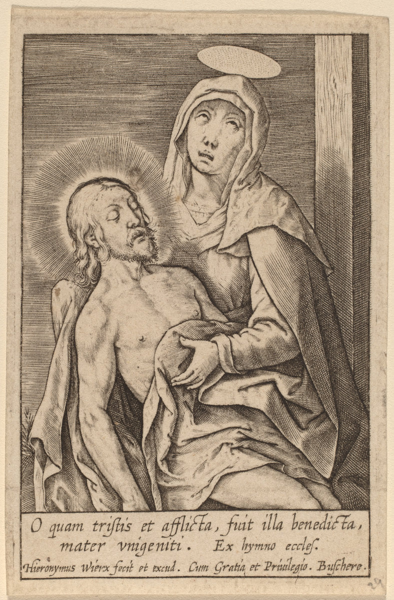 O quam tristis et afflicta ... by Hieronymus Wierix (Flemish, c. 1553 - 1619), 16X12"(A3)Poster Print