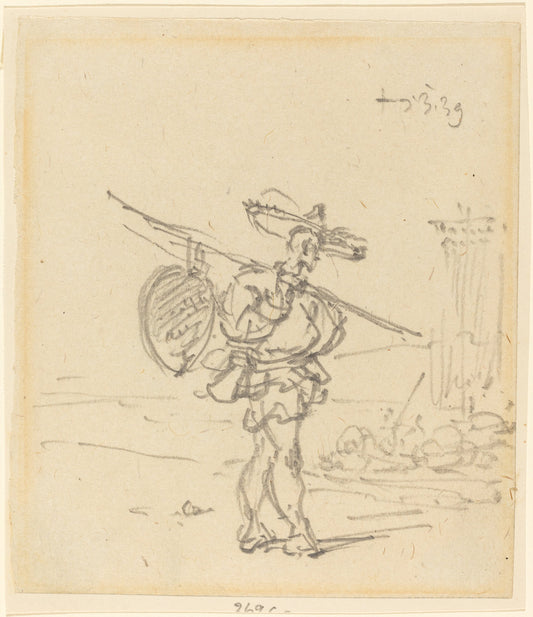 A Chinese Peasant by George Chinnery (British, 1774 - 1852), 16X12"(A3)Poster Print