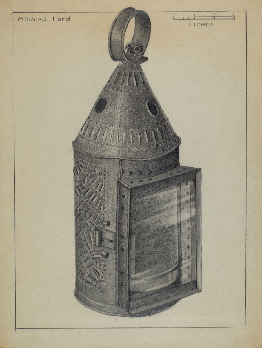 Lantern by Mildred Ford (American, active c. 1935), 16X12"(A3)Poster Print