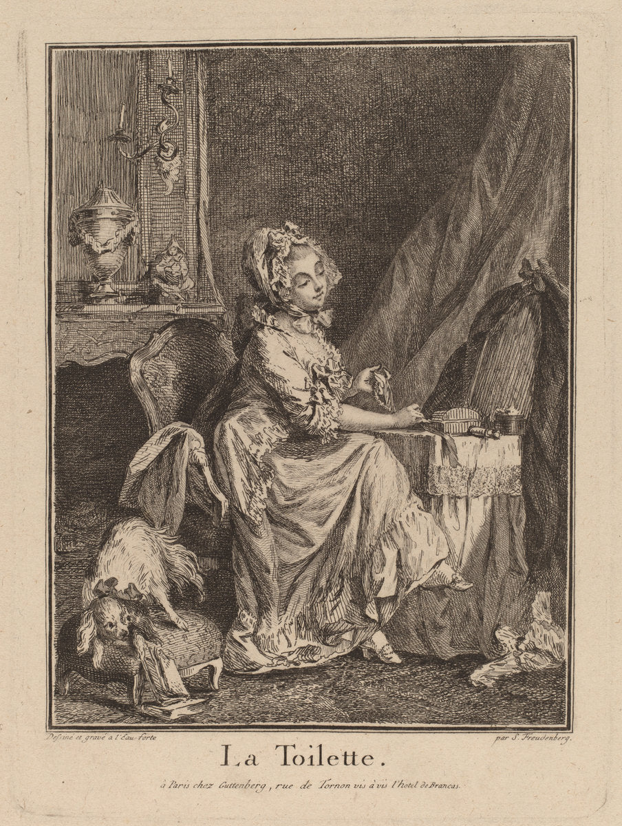 La toilette by Sigmund Freudenberger (Swiss, 1745 - 1801), 16X12"(A3)Poster Print