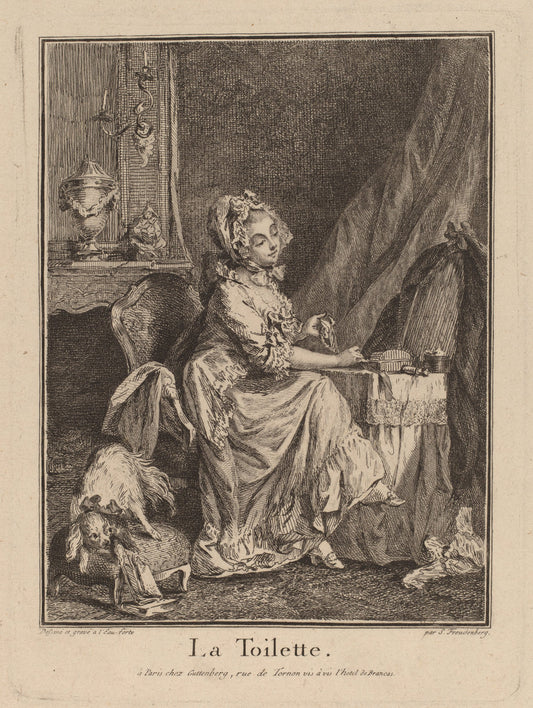 La toilette by Sigmund Freudenberger (Swiss, 1745 - 1801), 16X12"(A3)Poster Print