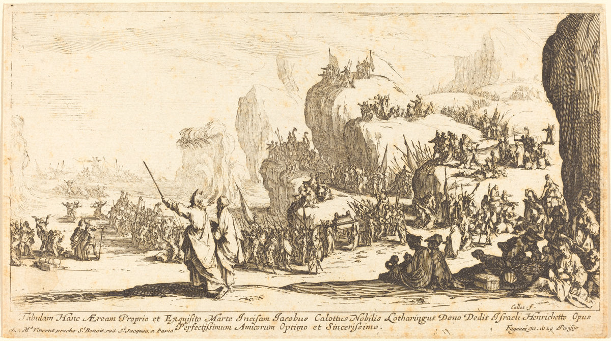 The Crossing of the Red Sea by Jacques Callot (French, 1592 - 1635), 16X12"(A3)Poster Print