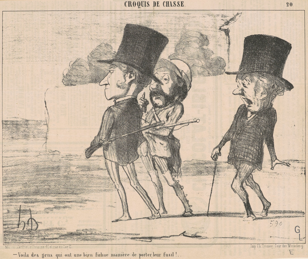 Voila des gens ont une ... fichue maniére ... by Honoré Daumier (French, 1808 - 1879), 16X12"(A3)Poster Print