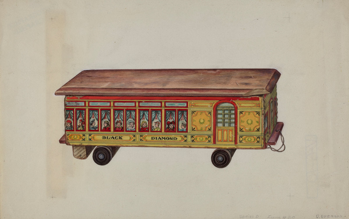 Toy Coach by Dorothy Brennan (American, active c. 1935), 16X12"(A3)Poster Print