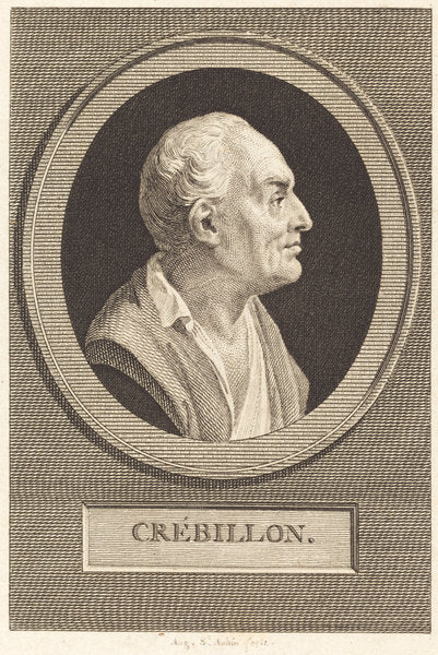 Prosper Jolyot de Crebillon by Augustin de Saint-Aubin (French, 1736 - 1807), 16X12"(A3)Poster Print