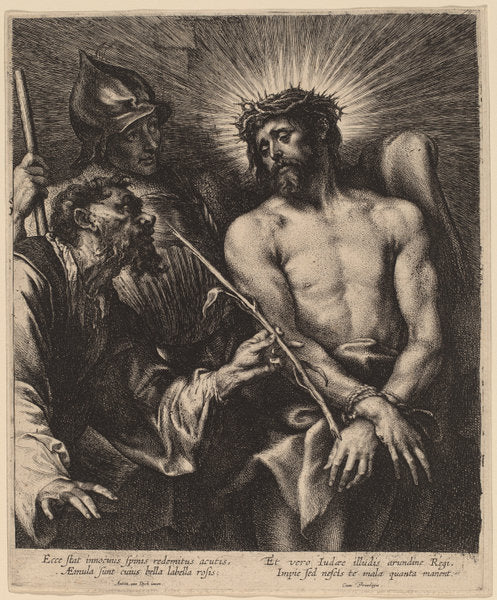 Christ Crowned with Thorns by Sir Anthony van Dyck and Attributed to Lucas Emil Vorsterman (Flemish, 1595 - 1675), 16X12"(A3)Poster Print
