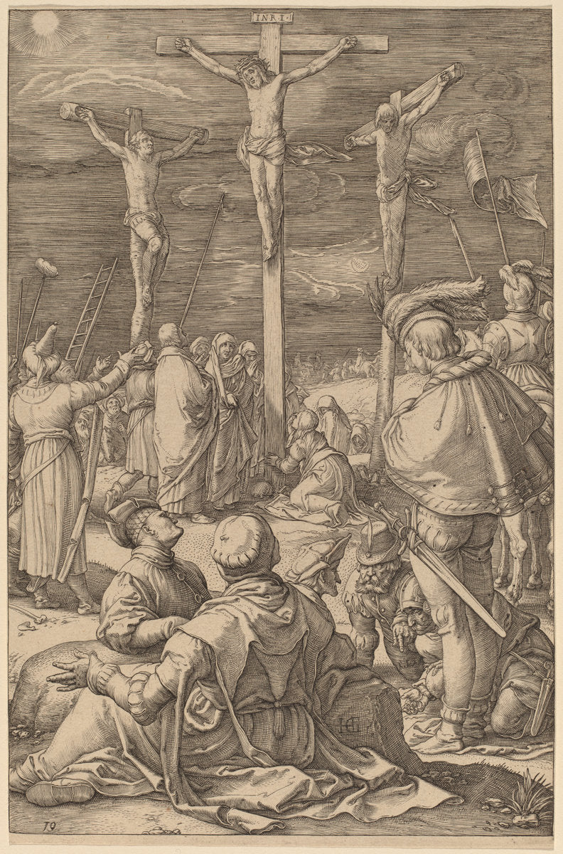 The Crucifixion by Hendrik Goltzius (Dutch, 1558 - 1617), 16X12"(A3)Poster Print