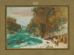 The Expedition Encamped below the Falls of Niagara.  January 20, 1679 by George Catlin (American, 1796 - 1872), 16X12"(A3)Poster Print