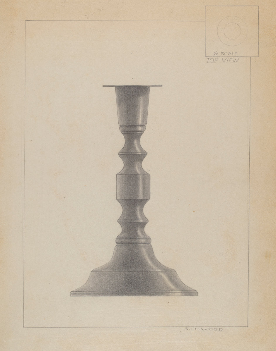 Candlestick by Sidney Liswood (American, active c. 1935), 16X12"(A3)Poster Print