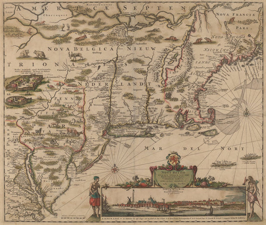 Americae Septentrionalio by Justus Danckerts (Dutch, 1635 - 1701), 16X12"(A3)Poster Print