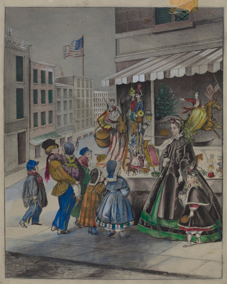 Colored Lithograph: "New Year's Eve" by Mina Lowry (American, 1894 - 1942), 16X12"(A3)Poster Print