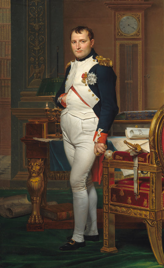 The Emperor Napoleon in His Study at the Tuileries by Jacques-Louis David (French, 1748 - 1825), 16X12"(A3)Poster Print
