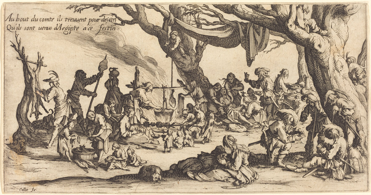 The Feast of the Bohemians by Jacques Callot (French, 1592 - 1635), 16X12"(A3)Poster Print