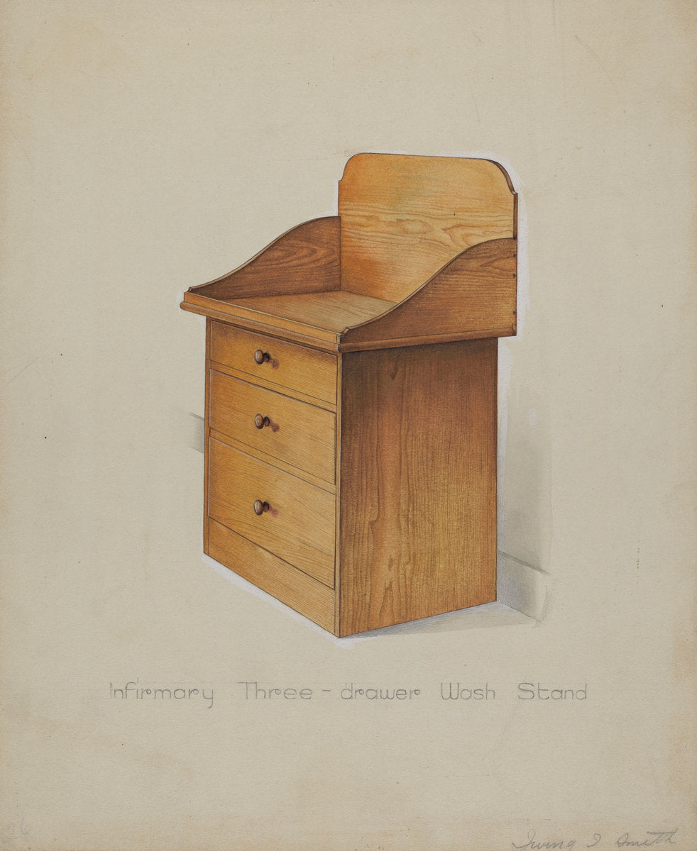 Shaker Wash Stand with Drawers by Irving I. Smith (American, active c. 1935), 16X12"(A3)Poster Print