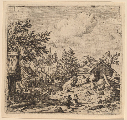 Hamlet on Mountainous Ground by Allart van Everdingen (Dutch, 1621 - 1675), 16X12"(A3)Poster Print