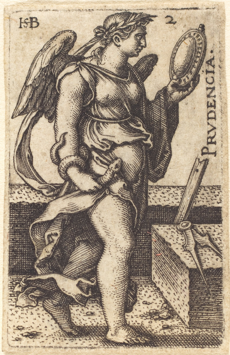Prudencia by Sebald Beham (German, 1500 - 1550), 16X12"(A3)Poster Print