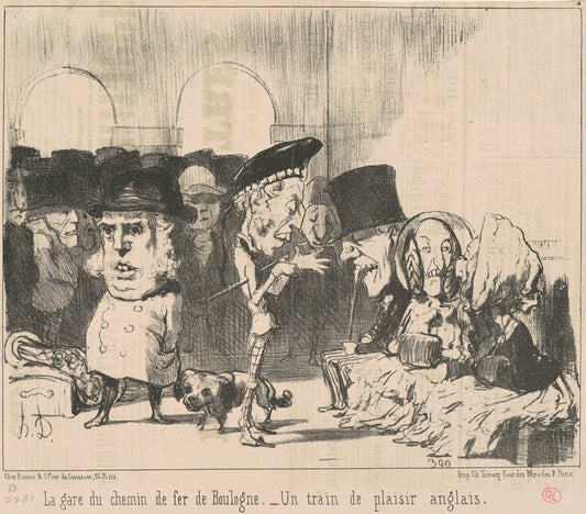 La gare du chemin de fer de Boulogne by Honoré Daumier (French, 1808 - 1879), 16X12"(A3)Poster Print