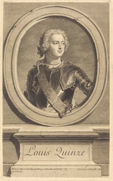 Louis XV by Jean Daullé after Hyacinthe Rigaud (French, 1703 - 1763), 16X12"(A3)Poster Print
