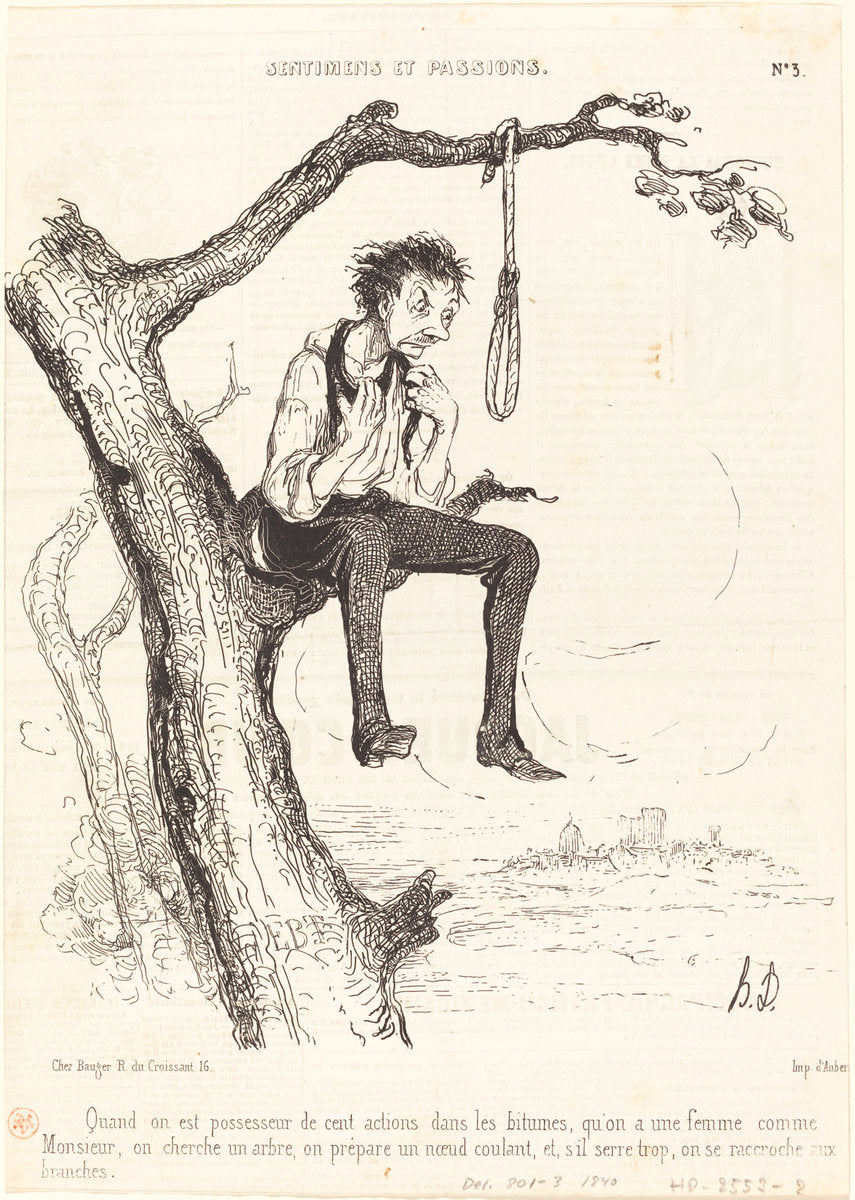 Quand on est possesseur de cent actions... by Honoré Daumier (French, 1808 - 1879), 16X12"(A3)Poster Print