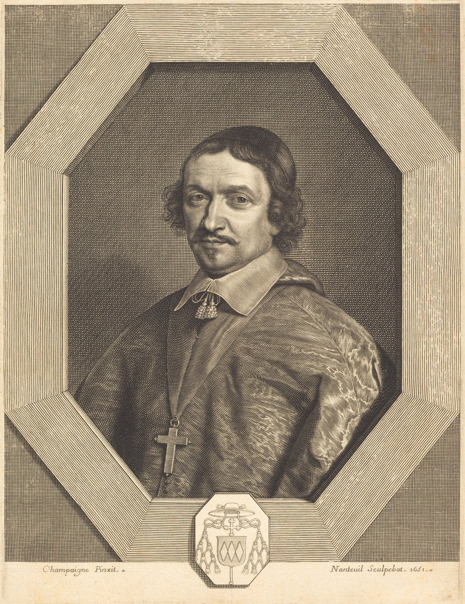 Victor Bouthillier by Robert Nanteuil after Philippe de Champaigne (French, 1623 - 1678), 16X12"(A3)Poster Print