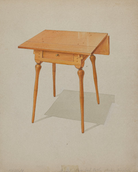 Shaker Drop-leaf Table by Howard Weld (American, active c. 1935), 16X12"(A3)Poster Print