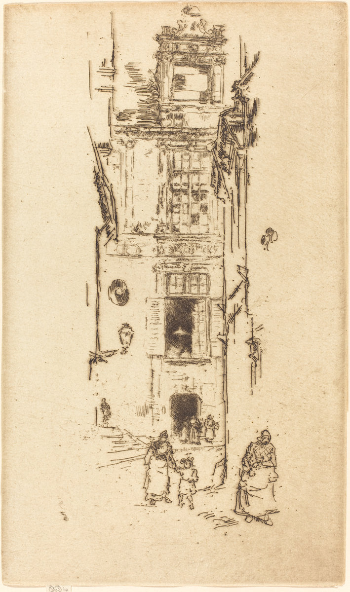 Mairie, Loches by James McNeill Whistler (American, 1834 - 1903), 16X12"(A3)Poster Print