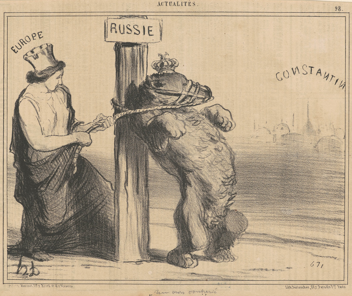 Un ours contrarié by Honoré Daumier (French, 1808 - 1879), 16X12"(A3)Poster Print