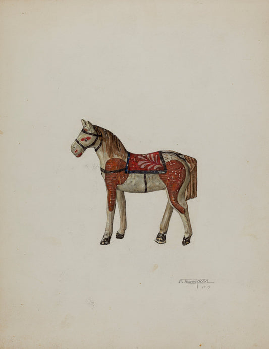 Toy Shetland Pony by Nicholas Acampora (American, active c. 1935), 16X12"(A3)Poster Print