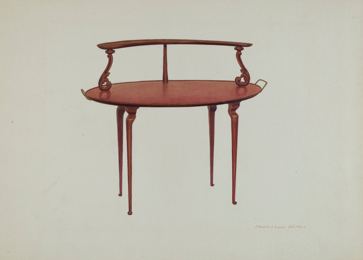 Serving Table by Edward L. Loper (American, born 1916), 16X12"(A3)Poster Print