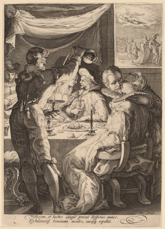 Evening by Jan Pietersz Saenredam, after Hendrik Goltzius (Dutch, 1565 - 1607), 16X12"(A3)Poster Print
