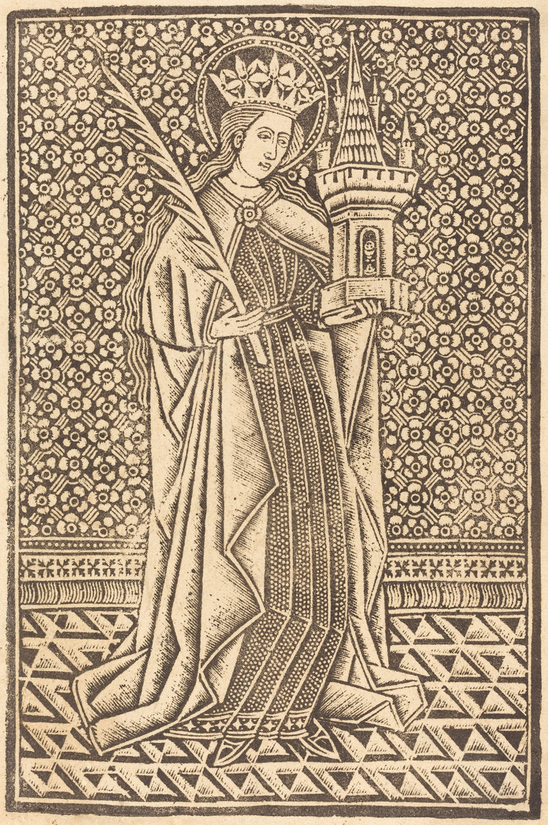 1480 or after by Workshop of Master of the Cologne Arms (Saint Barbara), 16X12"(A3)Poster Print
