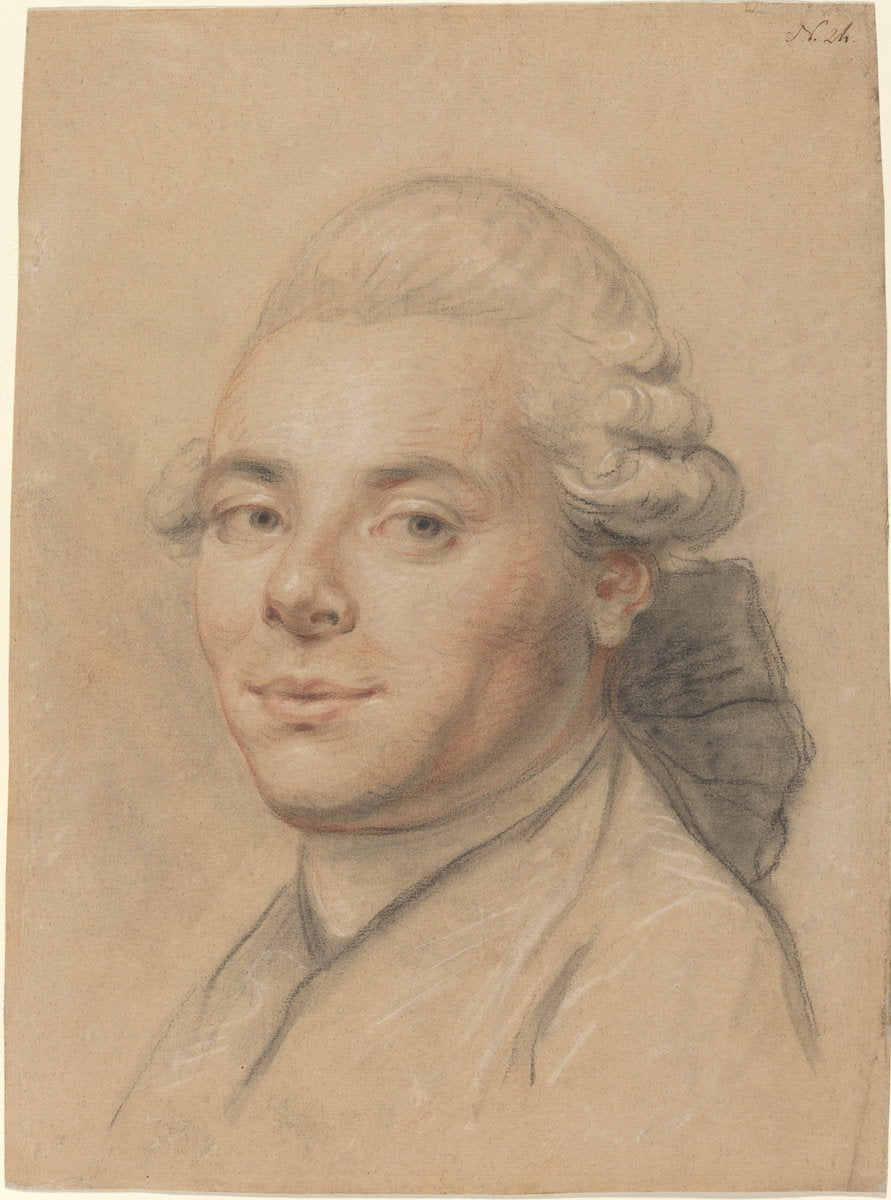 Head of a Gentleman [recto] by Joseph Ducreux (French, 1735 - 1802), 16X12"(A3)Poster Print