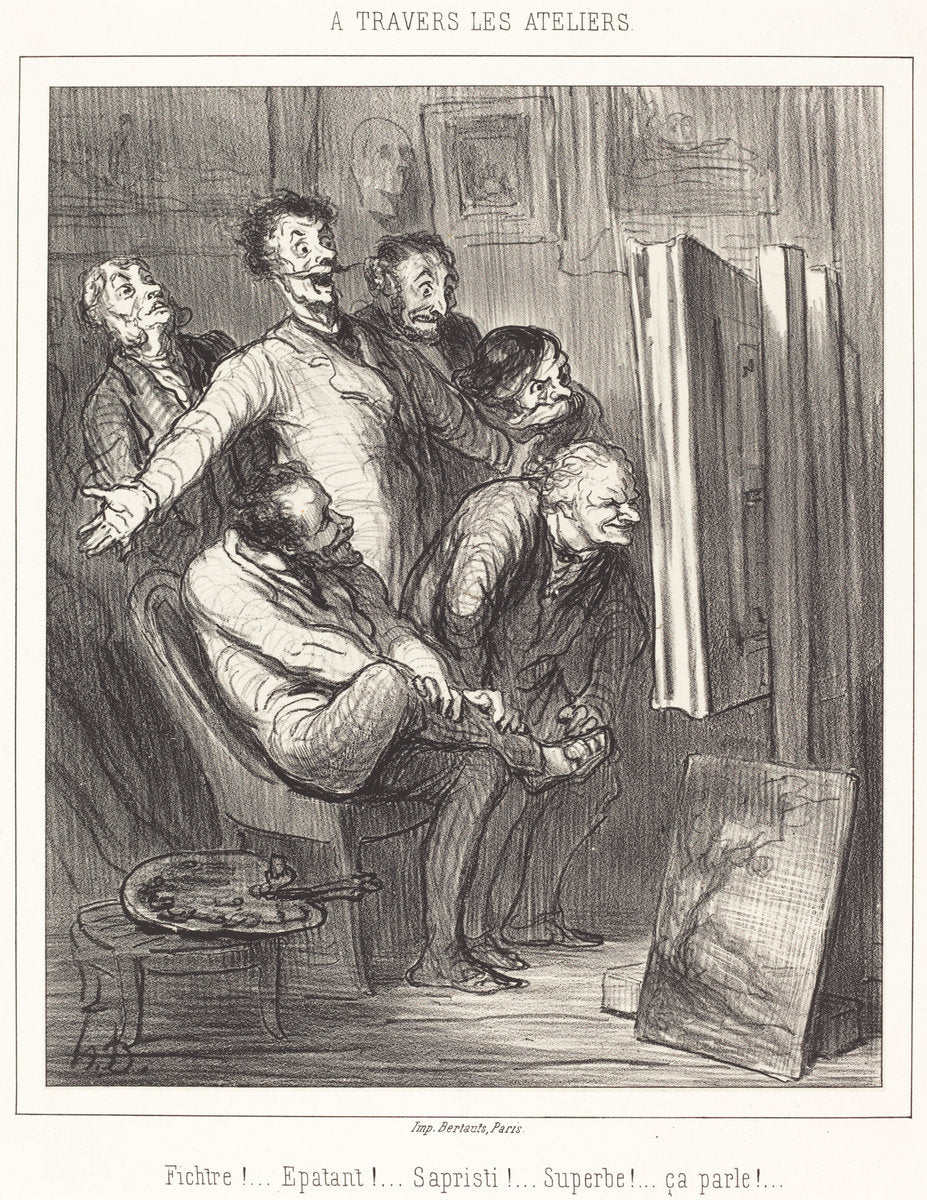 A travers les ateliers by Honoré Daumier (French, 1808 - 1879), 16X12"(A3)Poster Print