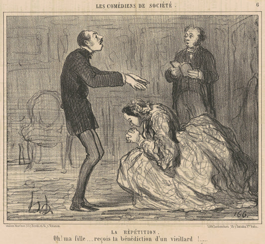 La répétition by Honoré Daumier (French, 1808 - 1879), 16X12"(A3)Poster Print