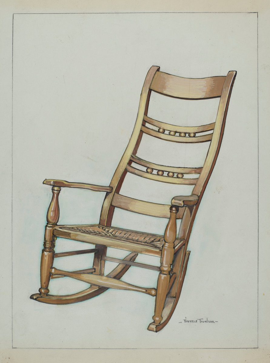 Colonial Rocking Chair by Florence Truelson (American, 1901 - 1959), 16X12"(A3)Poster Print
