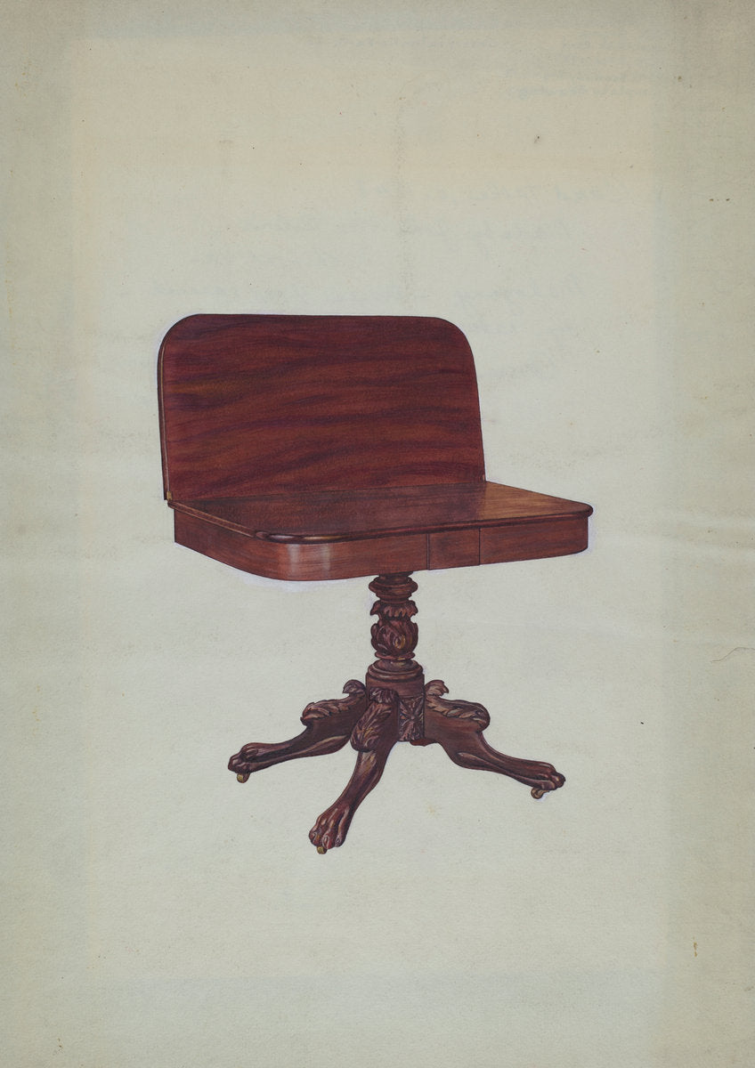 Card Table by Virginia Kennady (American, active c. 1935), 16X12"(A3)Poster Print