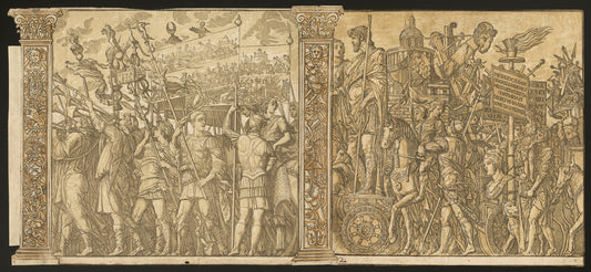 The Triumph of Julius Caesar [no.1 and 2 plus 2 columns] by Andrea Andreani after Andrea Mantegna (Italian, 1558/1559 - 1629), 16X12"(A3)Poster Print