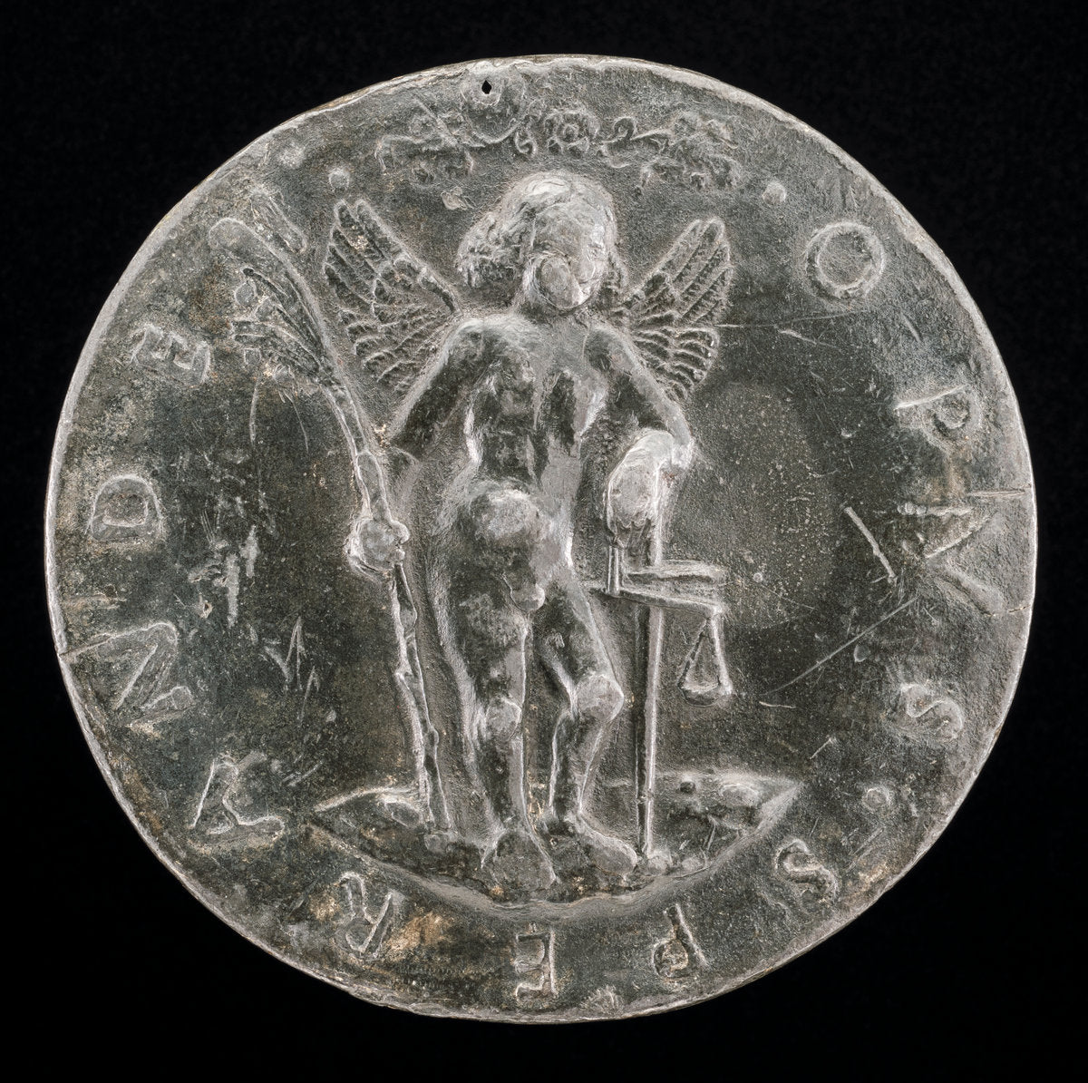 Cupid Holding a Palm-branch and Balance [reverse] by Sperandio (Italian, c. 1425/1428  - c. 1504), 16X12"(A3)Poster Print