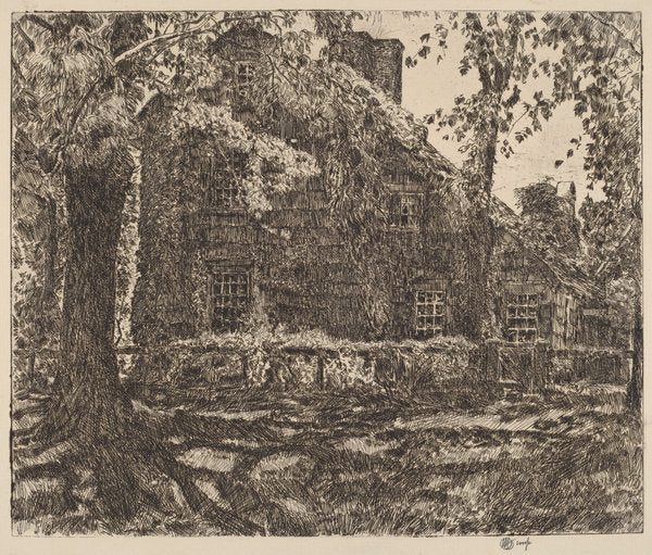 The "Home Sweet Home" Cottage, Easthampton by Childe Hassam (American, 1859 - 1935), 16X12"(A3)Poster Print