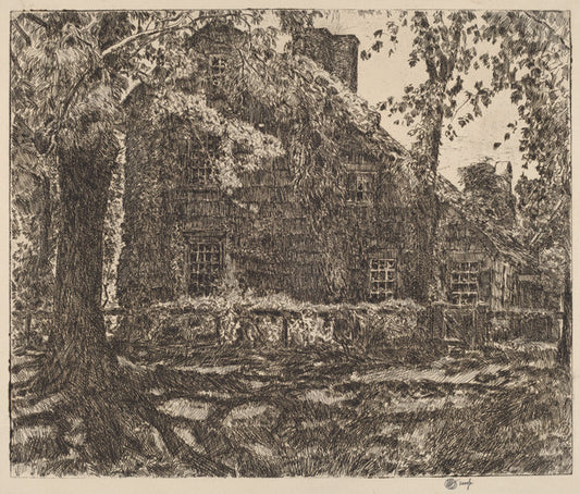 The "Home Sweet Home" Cottage, Easthampton by Childe Hassam (American, 1859 - 1935), 16X12"(A3)Poster Print
